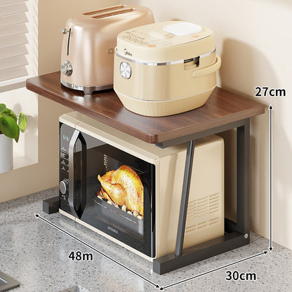 Kompakte zwei-stufige Küchenmikrowellen- und Geräteablage mit hitzebeständigem Top und offenem unteren Stauraum