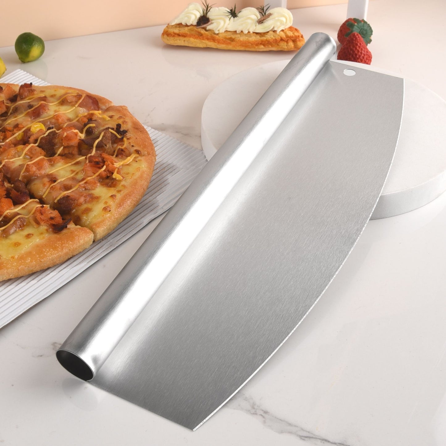 Professionelles Edelstahl Teigroller-Set mit Vier Längen und Halter Brehn