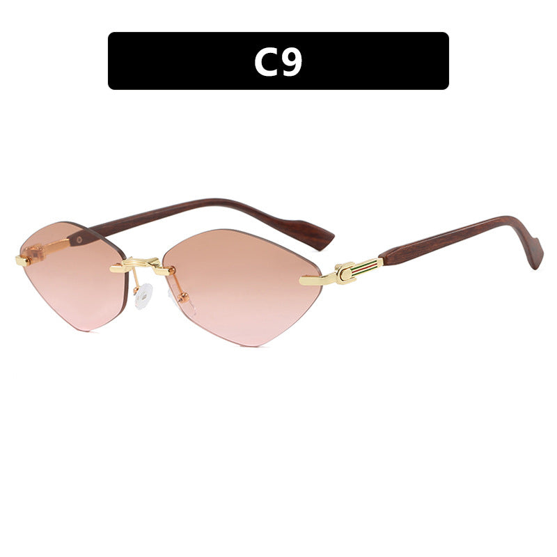 Damen geometrische Sonnenbrille mit luxuriösen Holzarmen und polarisierten Gläsern Brehn