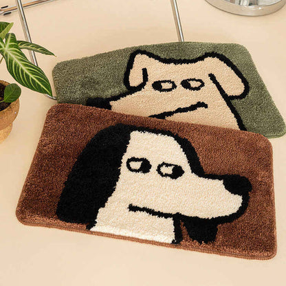 Plüsch-Tufted Cartoon Hundegesicht Absorbierende Rutschfeste Badteppich