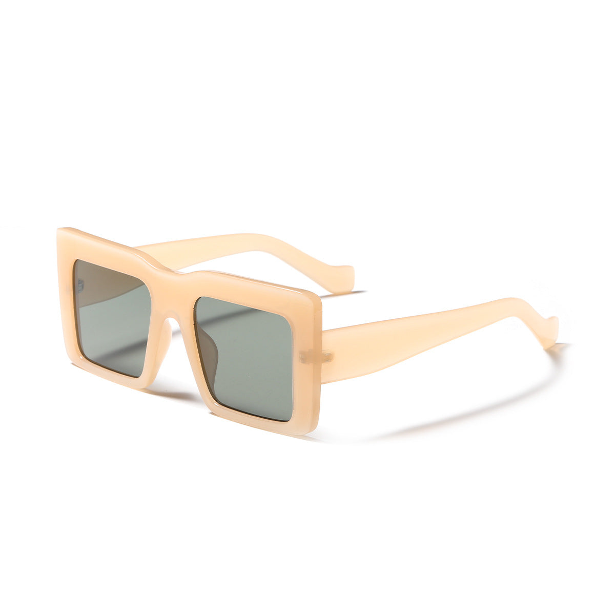 Damen quadratische Sonnenbrille mit transparentem Rahmen und UV-Schutz Brehn
