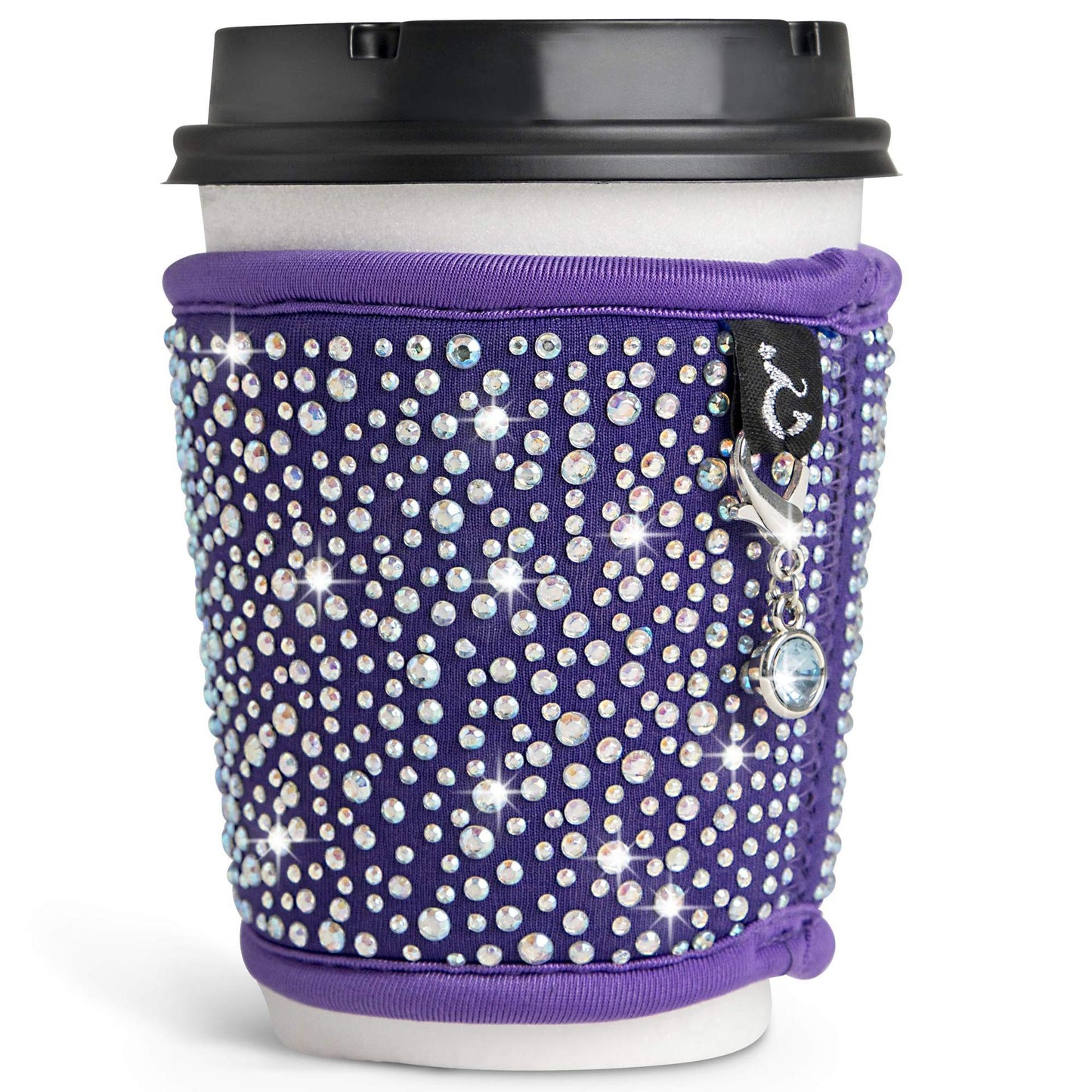 Damen Kaffeebecher Hülle mit Glitzersteinen Brehn