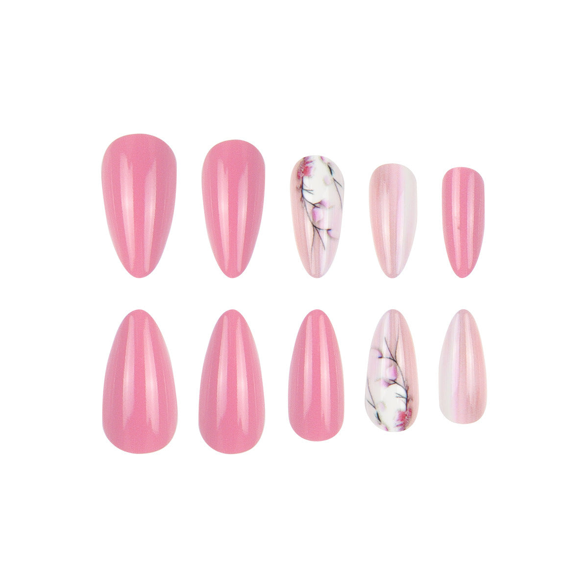 Stiletto Press-On Nägel mit floralem Design Brehn