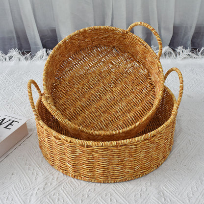 Handgefertigte natürliche Rattan-Aufbewahrungskörbe Set Brehn