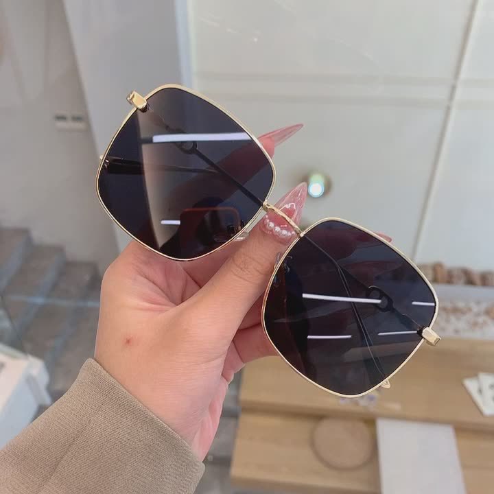 Damen geometrische Oversized-Sonnenbrille Brehn