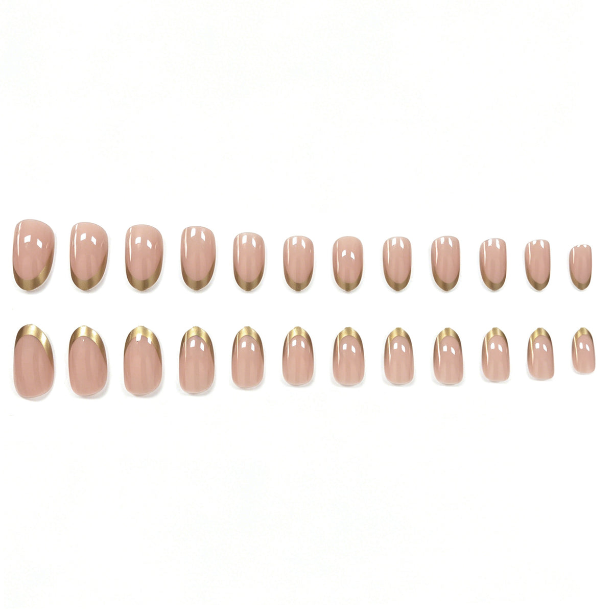 Elegante Metallic French Tip Nagelverzierung Brehn