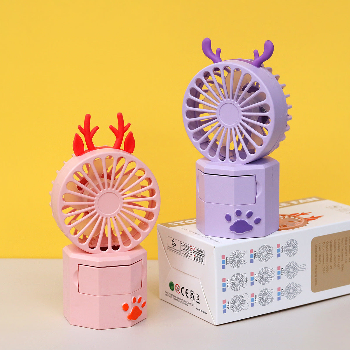Unisex Tragbarer Mini Ventilator mit Tierohren und USB-Anschluss Brehn