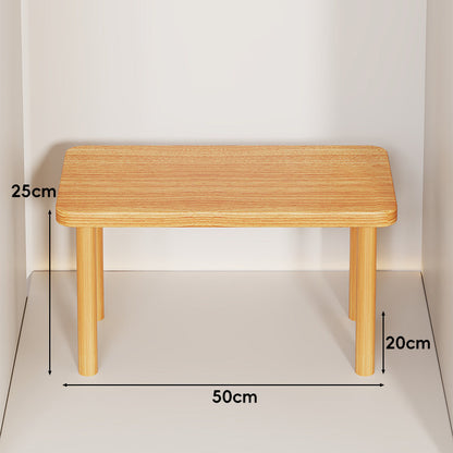 Höhenverstellbarer rechteckiger Holz-Riser-Tisch mit abnehmbaren runden Beinen