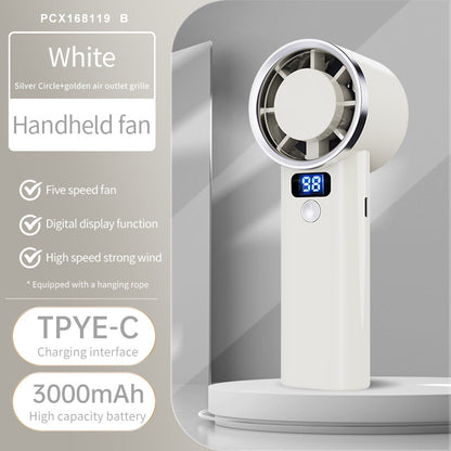 Unisex Handventilator mit digitaler Anzeige und fünf Geschwindigkeitsstufen Brehn