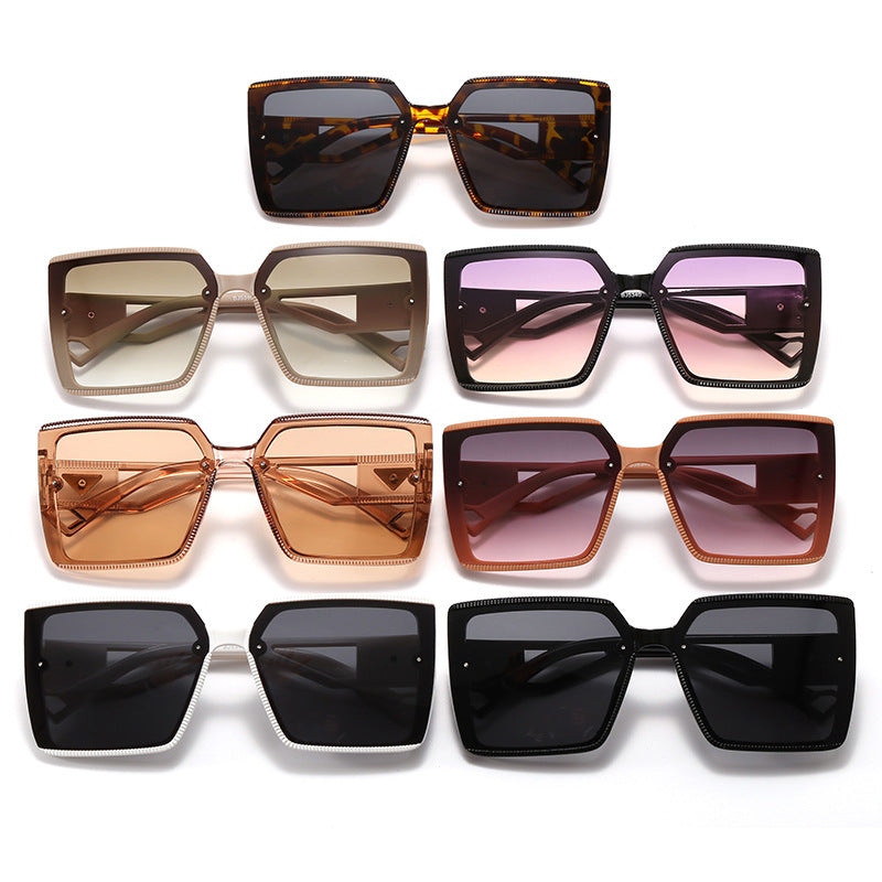 Damen modische quadratische Sonnenbrille mit einzigartiger Rahmenstruktur Brehn