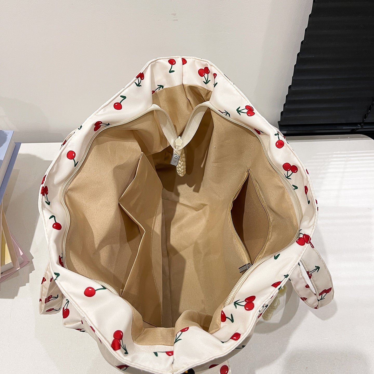 Cherry Print Mehrfach-Taschen Tragetasche Brehn