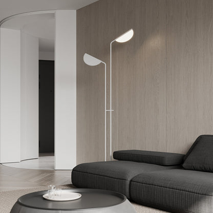 Moderne verstellbare Stehlampe mit doppelten Schirmen