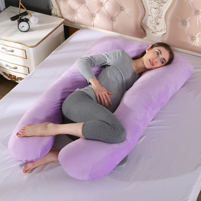 ergonomisches U-förmiges Ganzkörper-Schwangerschaftskissen mit abnehmbarem waschbarem Veloursbezug und verstellbarem Innenteil Brehn