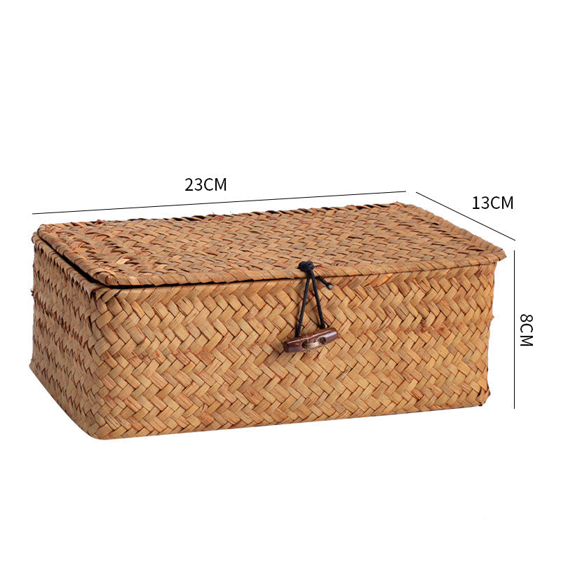 Handgewebte Aufbewahrungsbox mit Deckel Brehn