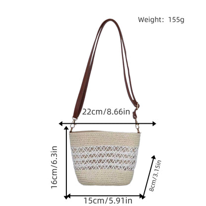 Schultertasche mit Raffinierten Häkel- Sowie Lederakzenten Brehn