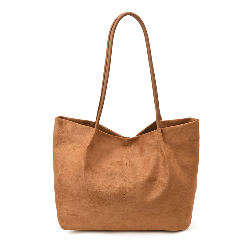 Minimalistische Wildleder Schultertasche