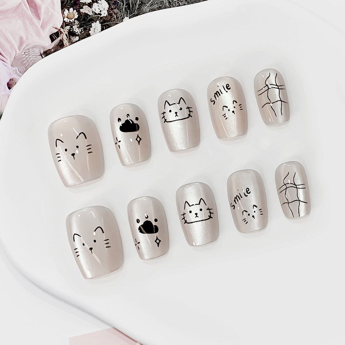 Kreatives Nail Art Set mit Katzenmotiven Brehn
