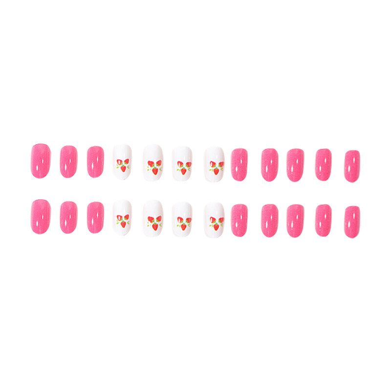 Erdbeer-Themen Press-On Nagelkunst Set Brehn