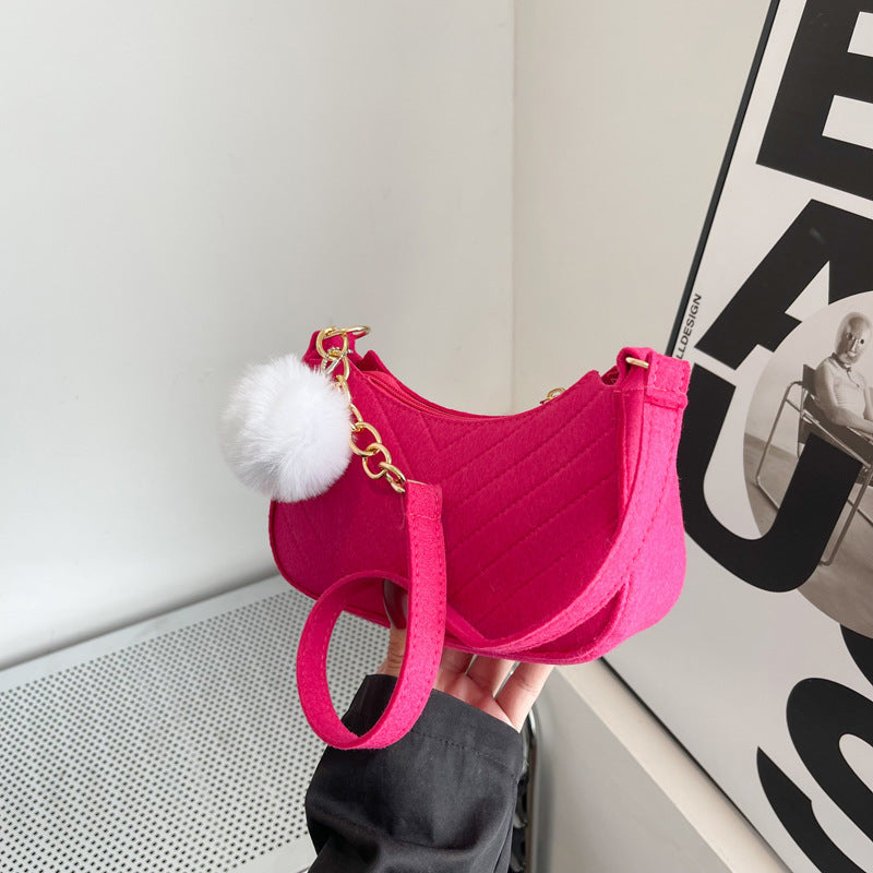 WoStylish Kunstfell Mini Handtasche Brehn