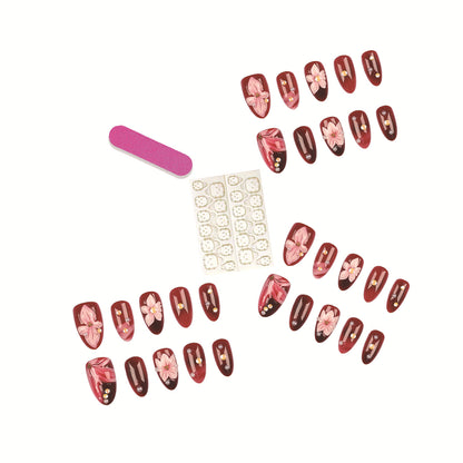 Elegante florale Acryl-Nagelspitzen-Set