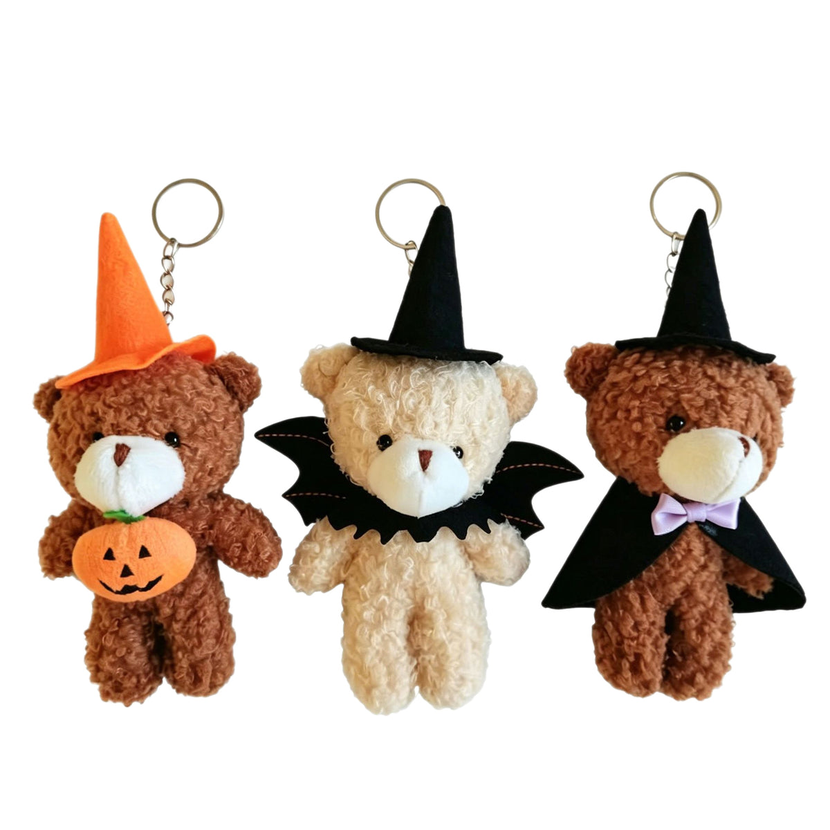 Kuscheliger Halloween-Teddybär Schlüsselanhänger