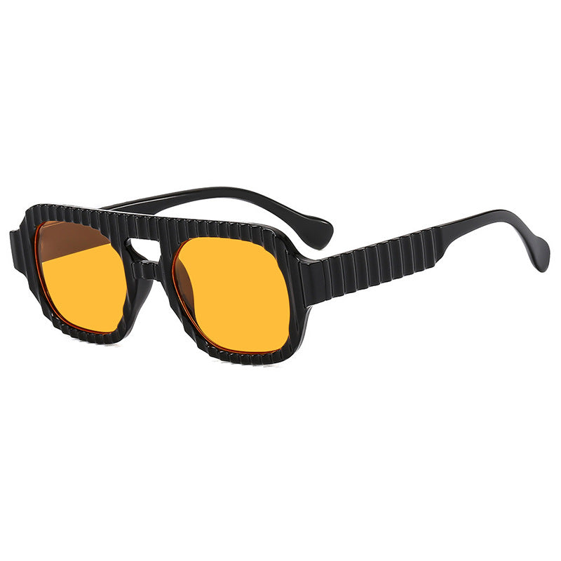 Damen geometrische Sonnenbrille mit raffiniertem Strukturdesign Brehn