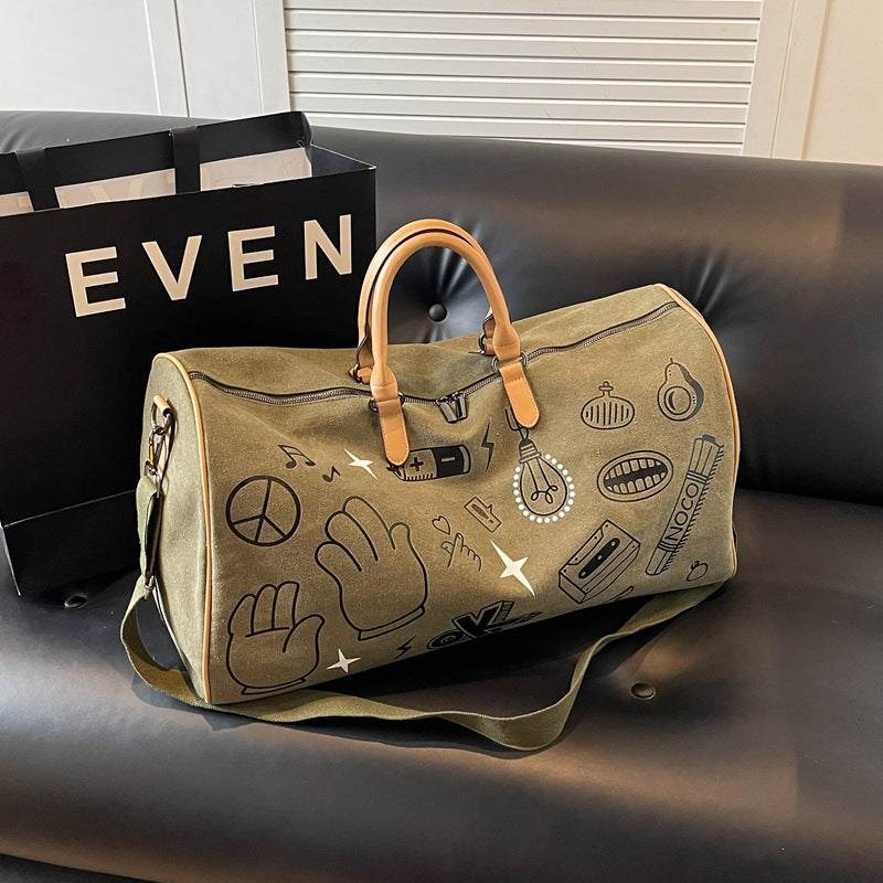 Stylischer illustrierter Canvas-Duffle-Bag Brehn