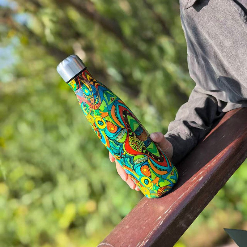 Unisex nan doppelwandige Isolierflasche aus Edelstahl mit Vakuumisolierung und auslaufsicherem Schraubverschluss Brehn