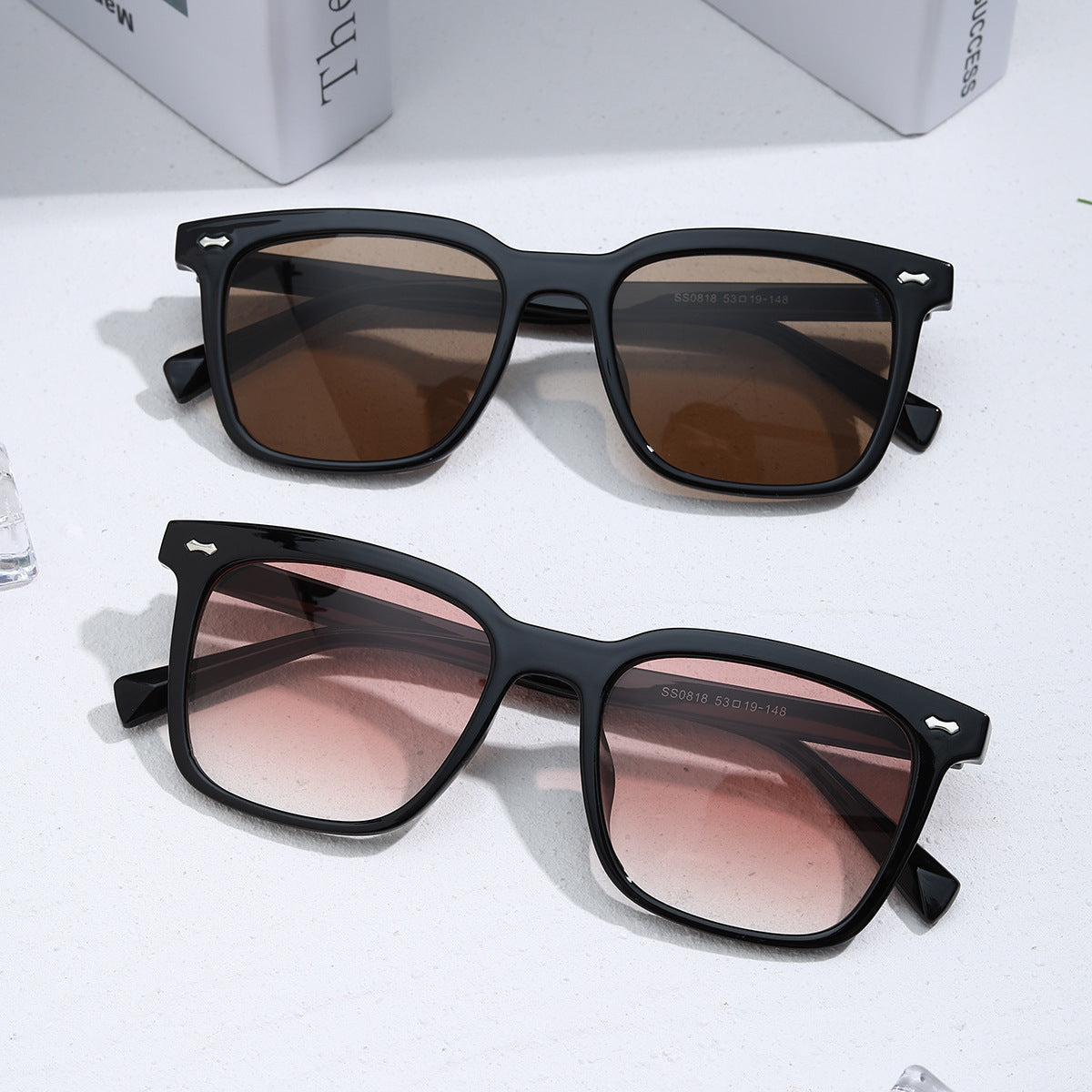 Damen quadratische Sonnenbrille mit elegantem Schildpatt-Rahmen Brehn