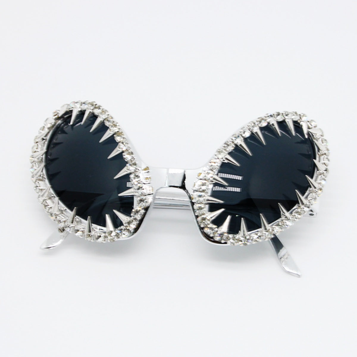 Damen auffällige Sonnenbrille mit luxuriösem Kristallbesatz und spitzen Designelementen Brehn