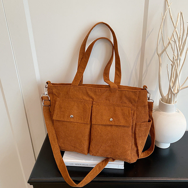 WoSpacious Corduroy Utility Tote Bag Brehn