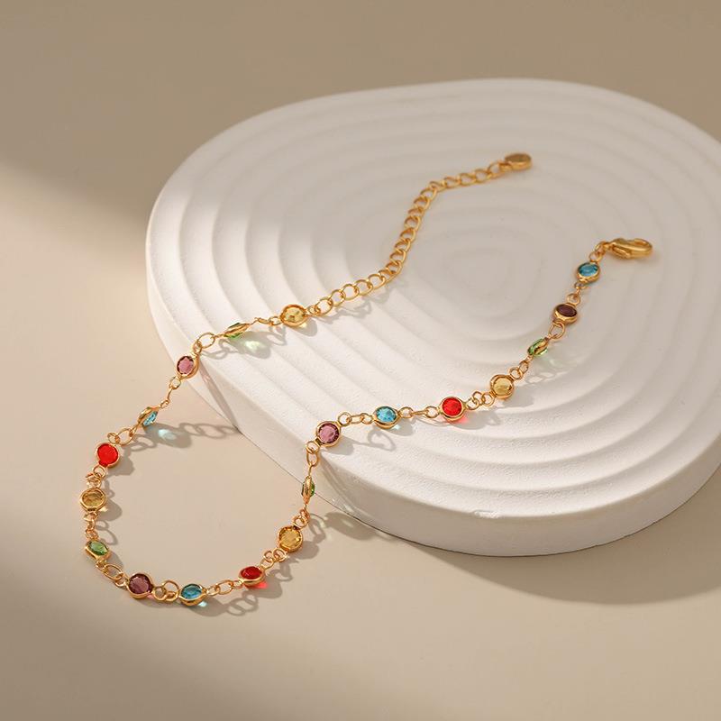 Bunte Edelstein Fußkette Brehn