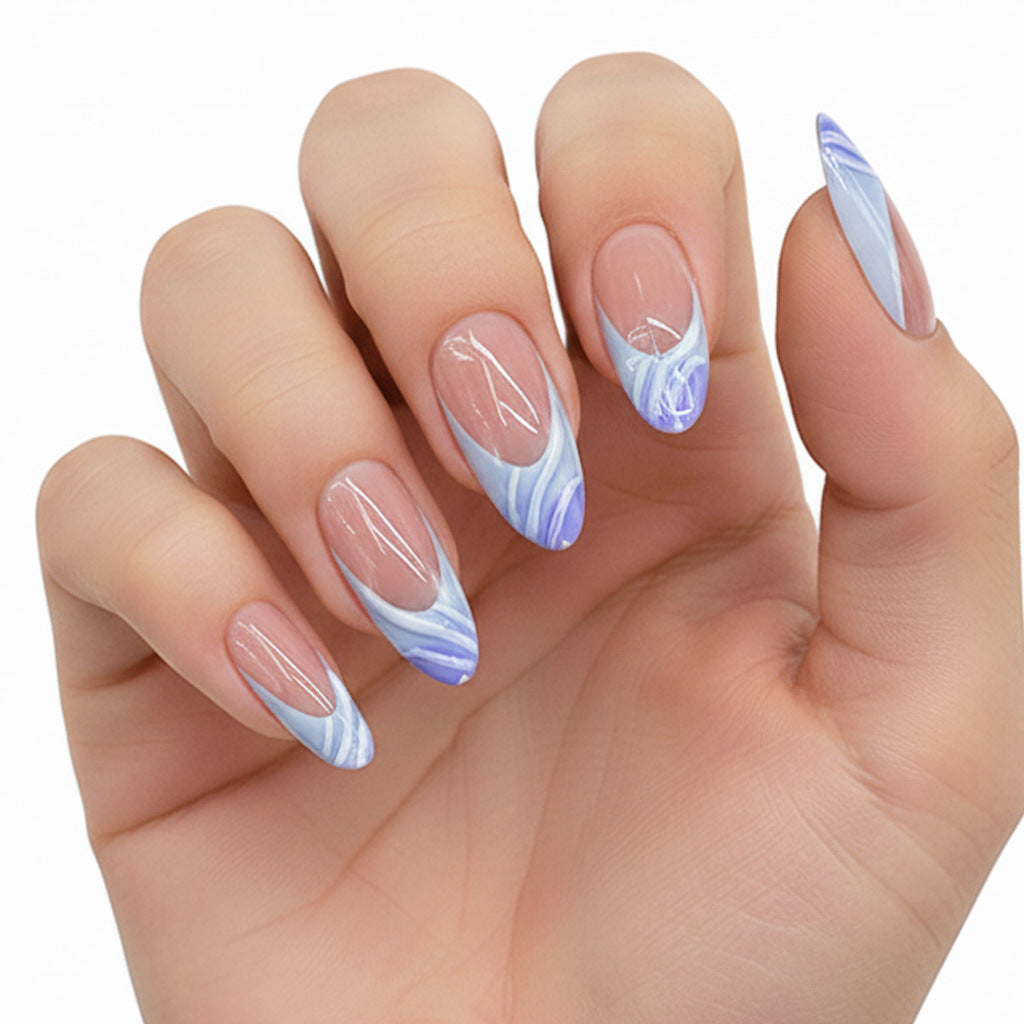 Künstlerisches Aquarell Press-On Nagelset Brehn