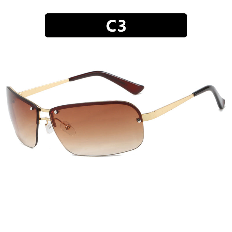 Damen Sonnenbrille mit großen, eleganten Gläsern und einem modernen Metallrahmen Brehn