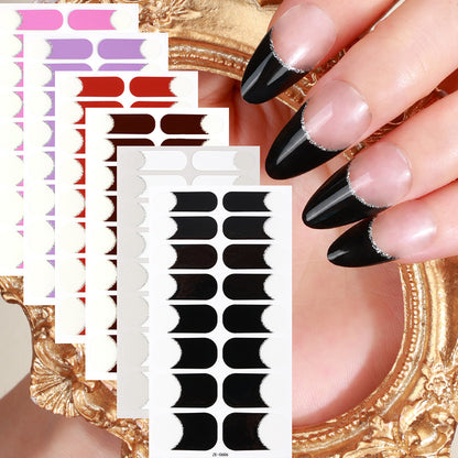 Elegante French Tip Nagelkunst Wraps