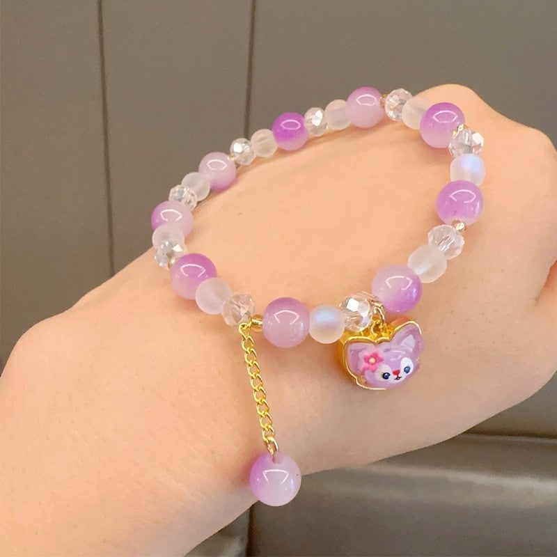 Verspieltes Armband mit Bunten Glasperlen und Anhänger Brehn