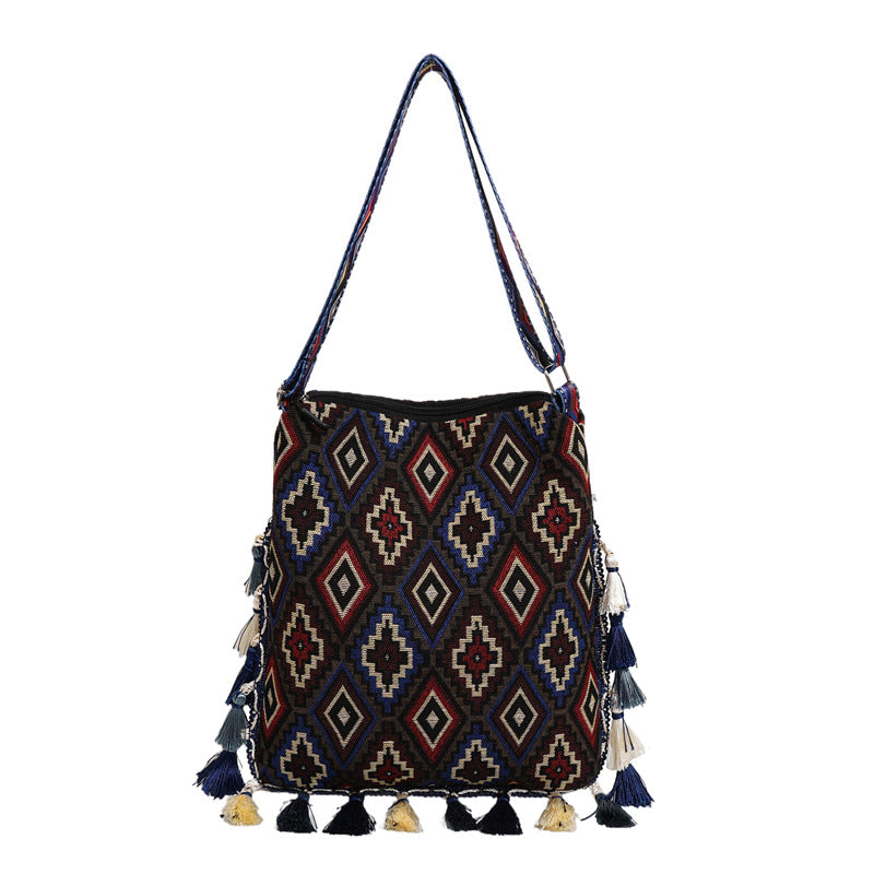 Bohemian Quasten Schultertasche