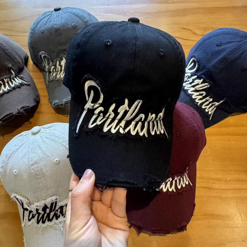 Unisex Distressed Baumwoll Baseballkappe Brehn