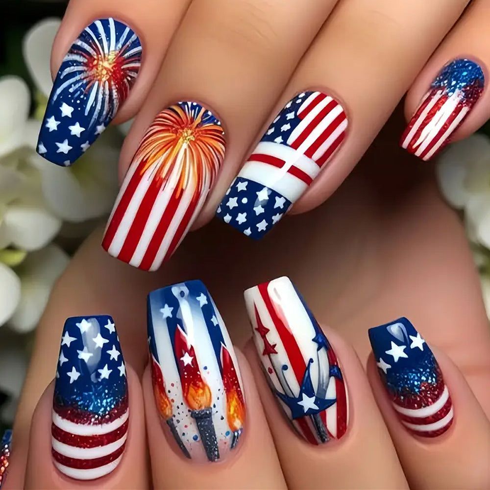 Patriotisches Nagelkunst-Dekorationsset Brehn