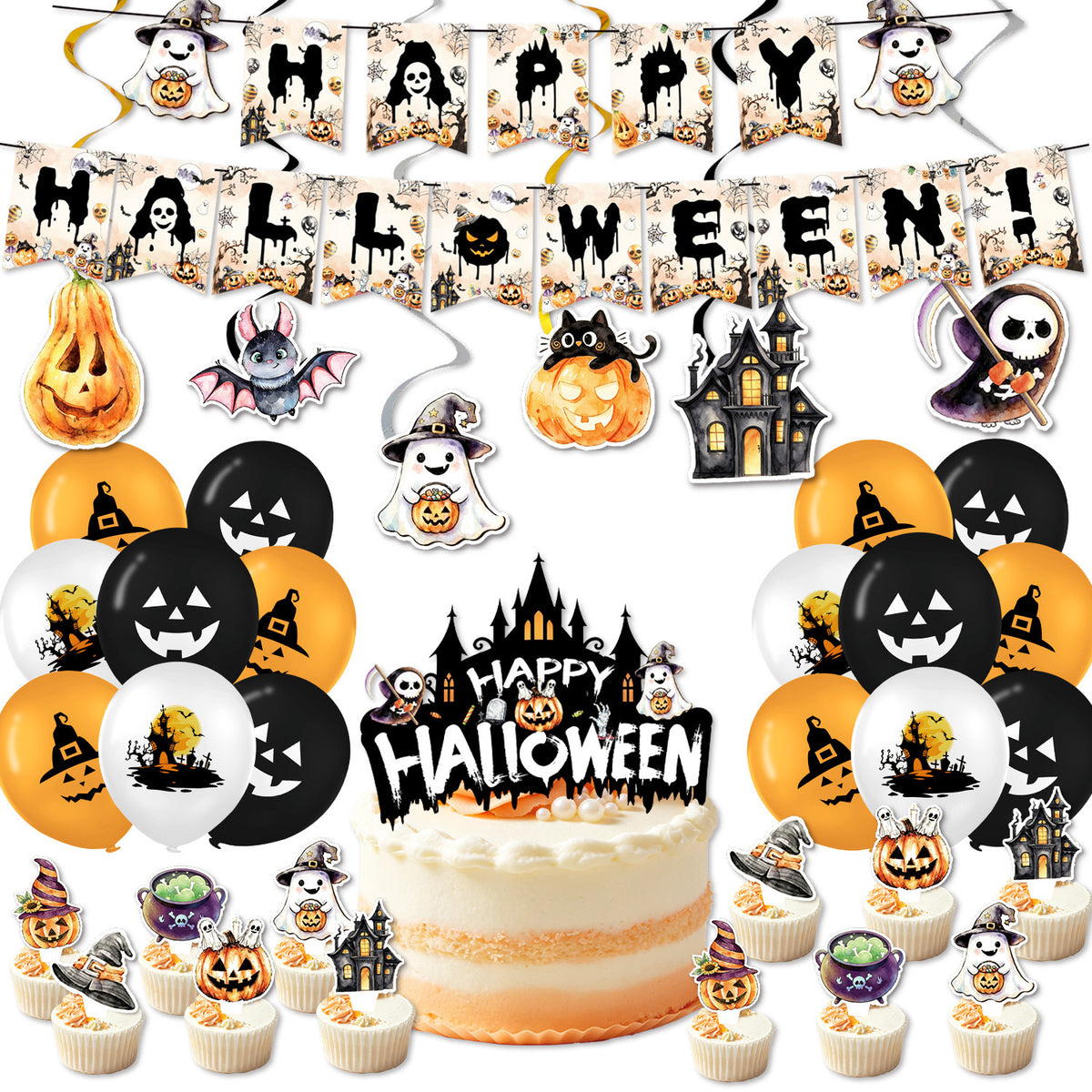 Papierservietten-Set mit Halloween-Motiven und detailreichem Druck für Partydekoration