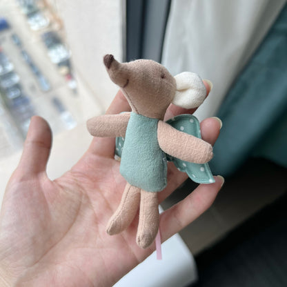 Miniatur Leinen Maus Komforter Plüsch Schlüsselanhänger