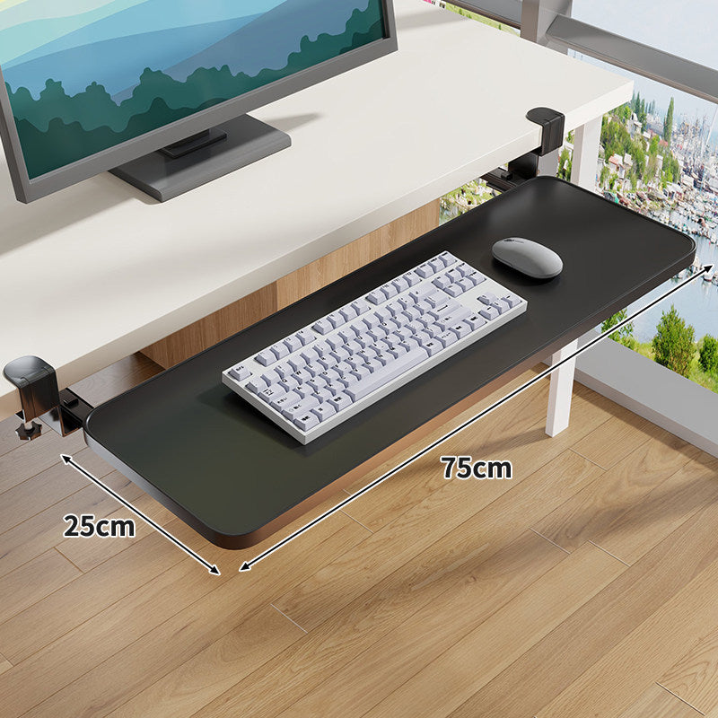 Unter-Desk Herausziehbare Tastaturablage mit Klemmbefestigung und ergonomischer Holzplatte