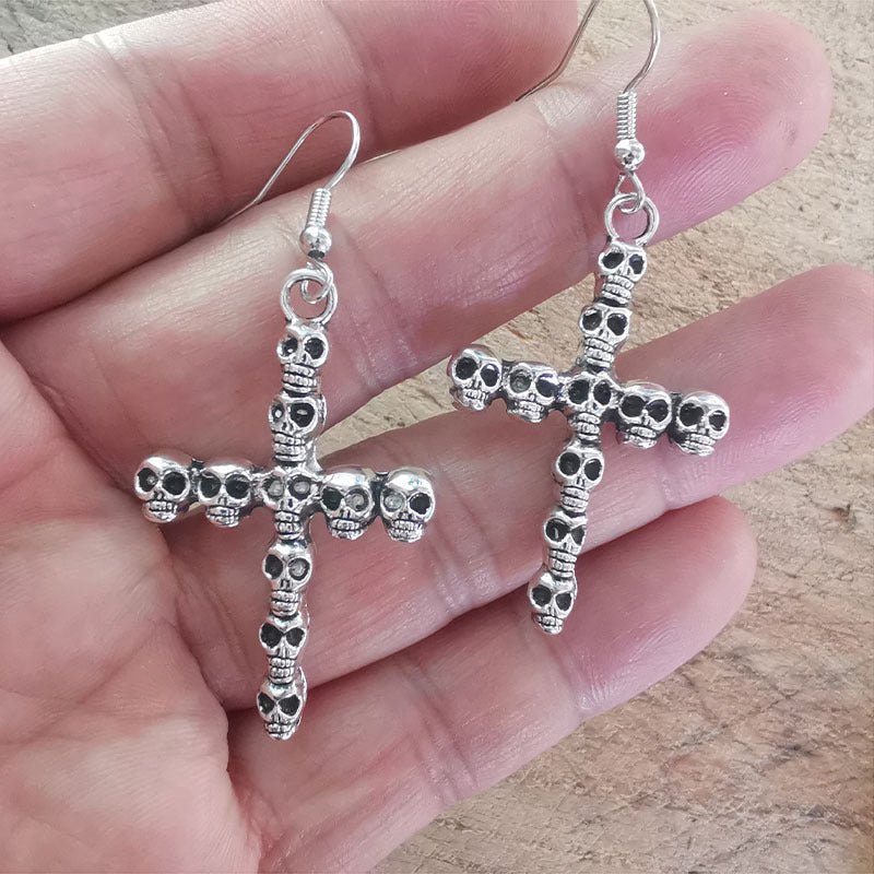 Gothic Skull Cross Ohrringe Brehn