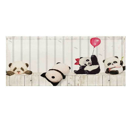Illustrierte Panda-Familie Leinwand Wandkunst für das Kinderzimmer