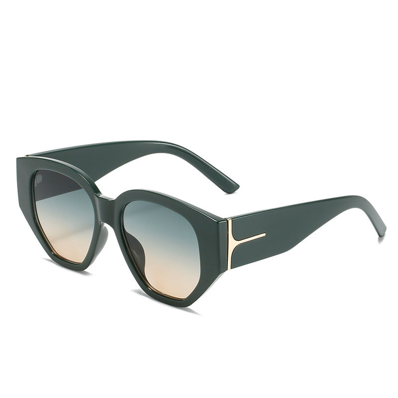 Modische Cat-Eye Sonnenbrille mit einzigartigem geometrischem Rahmen Brehn