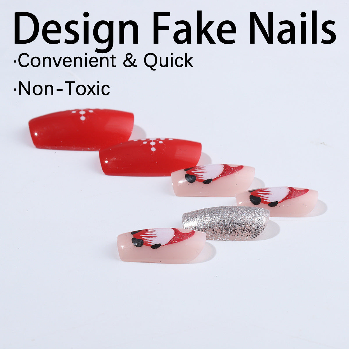 Kunstnagelset mit festlichem Weihnachtsdesign Brehn