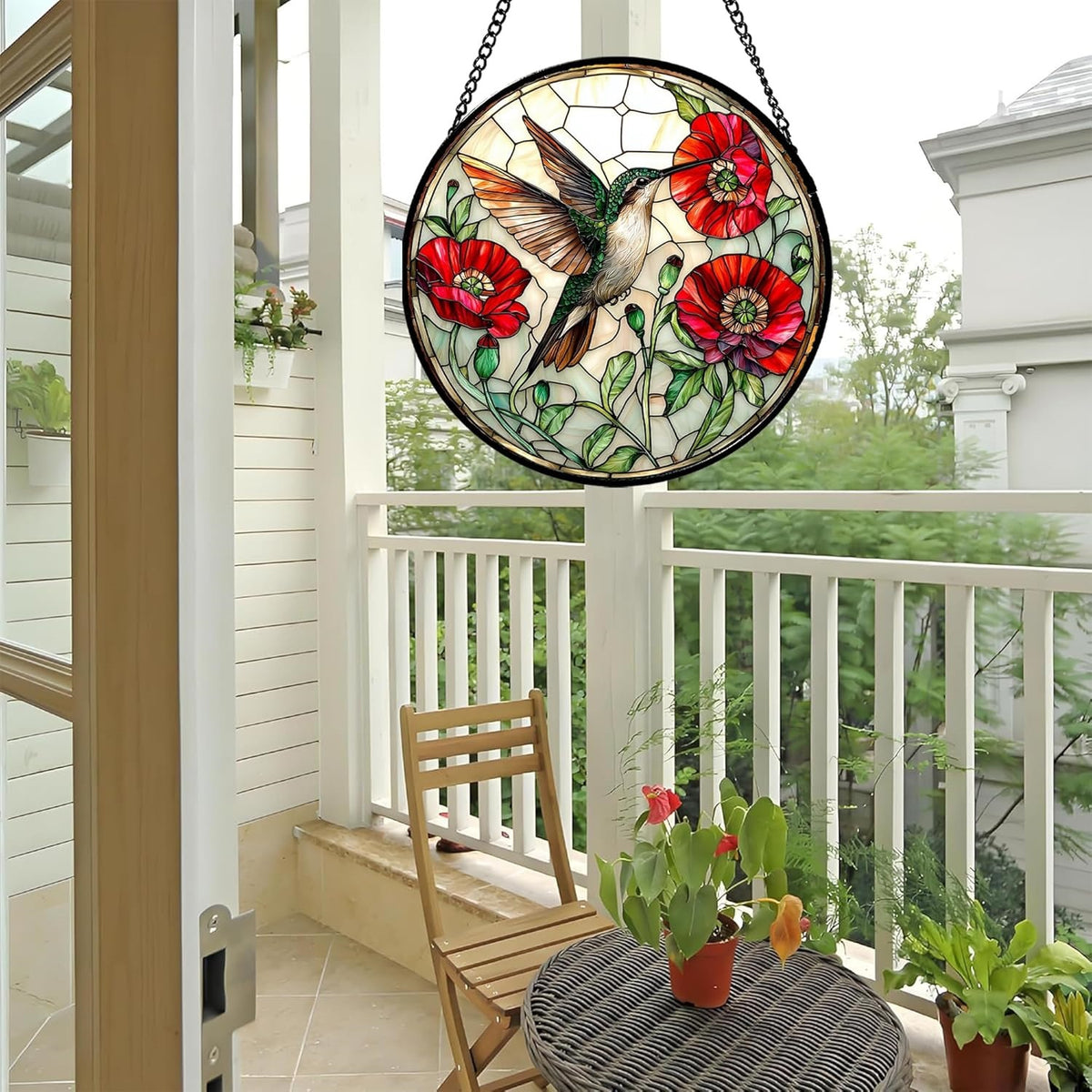 Buntglas Phönix Wandkunst Brehn