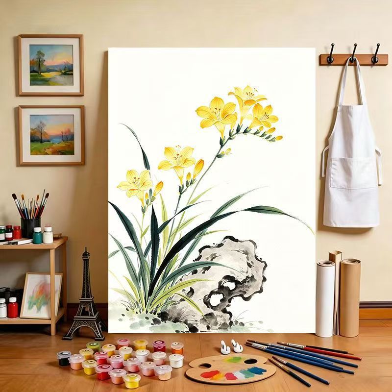 Blumeninspiriertes Leinwandkunstwerk Brehn