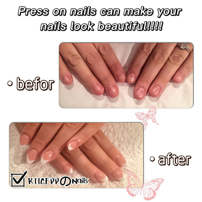 Kunstnagelset mit buntem French Design Brehn