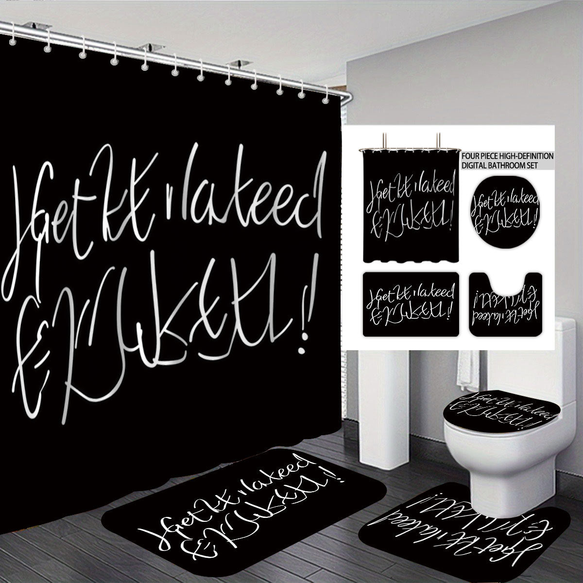 Badezimmerregeln Digitales Badezimmer-Dekor Set Brehn